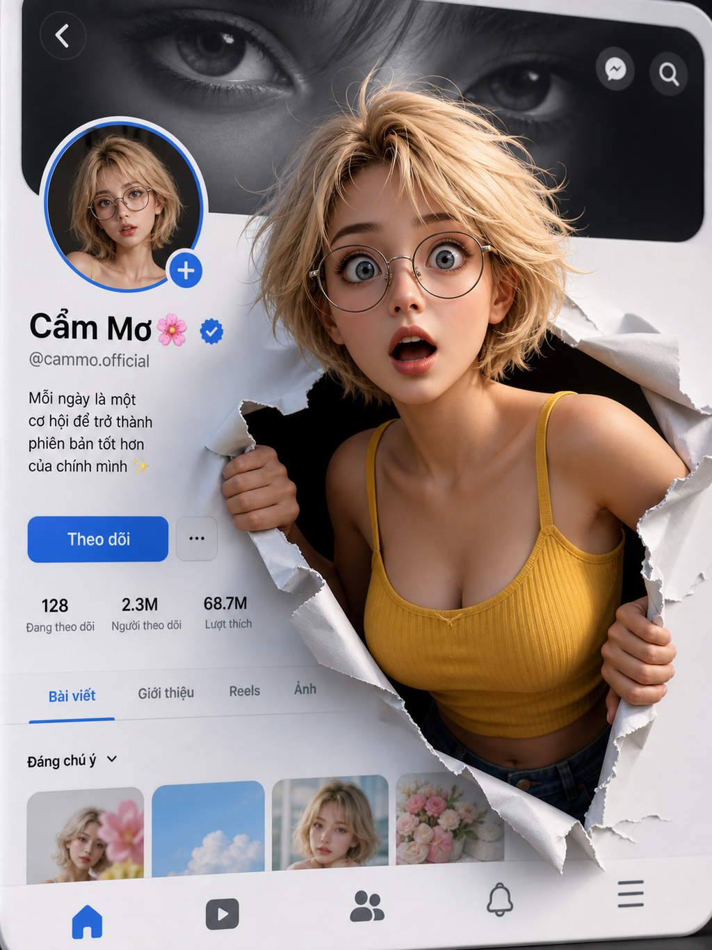 Một tác phẩm chỉnh sửa ảnh 3D sáng tạo mô phỏng gi...