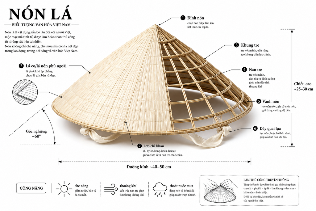 Infographic nón lá Việt Nam