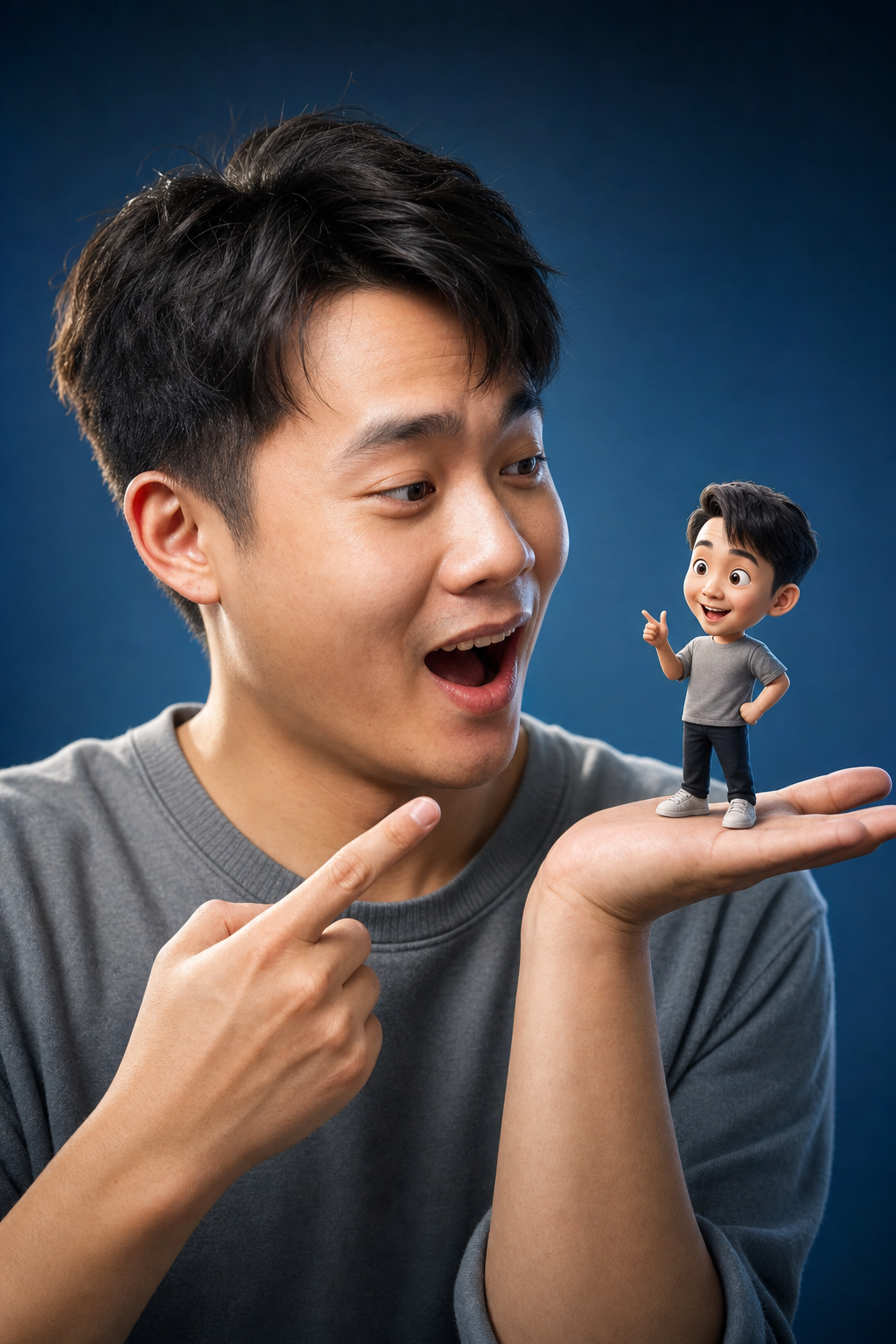Chân dung cùng phiên bản hoạt hình tí hon