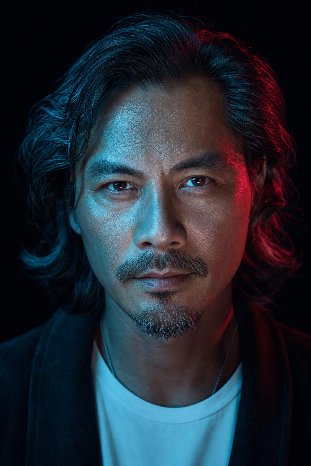 Chân dung studio neon cyberpunk