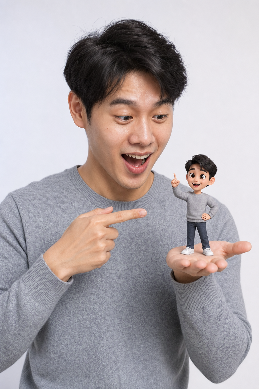 Chân dung cùng phiên bản 3D tí hon