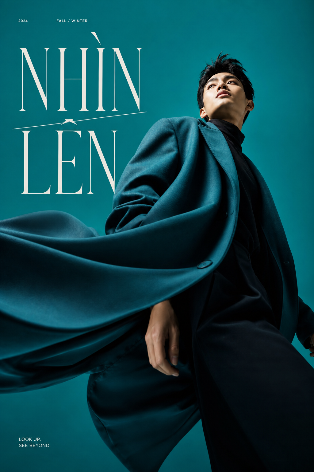 Editorial thời trang xanh teal