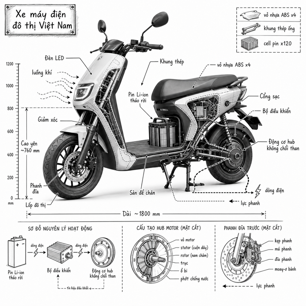 Infographic xe máy điện đô thị Việt Nam