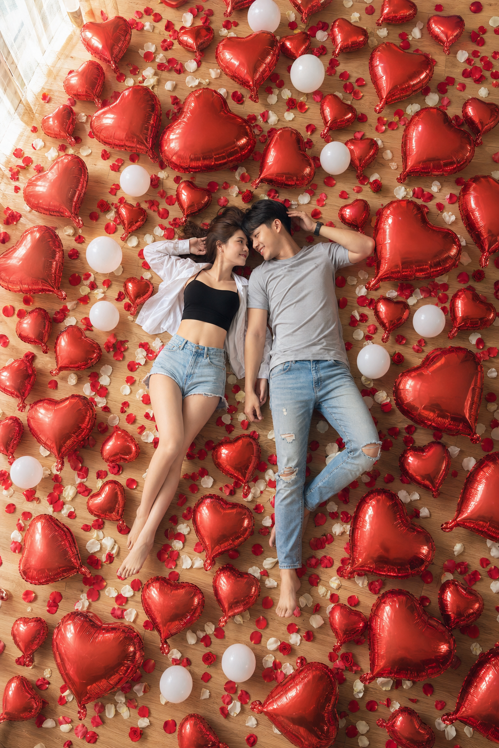 Cặp đôi Việt Nam giữa bóng bay trái tim
