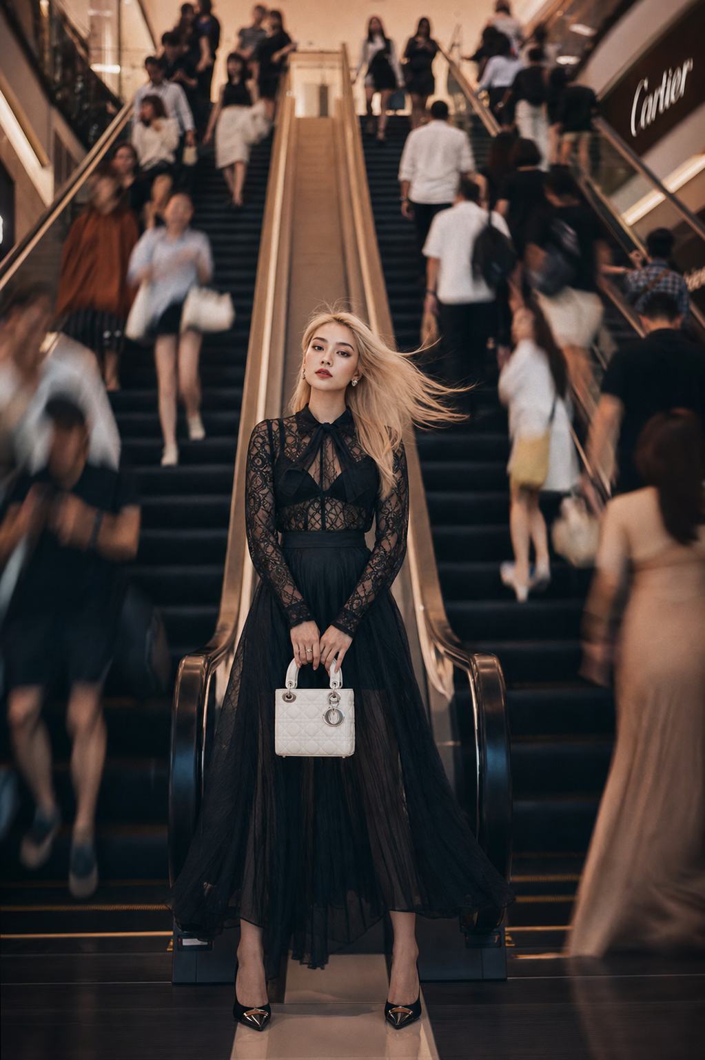 Thời trang điện ảnh giữa thang cuốn