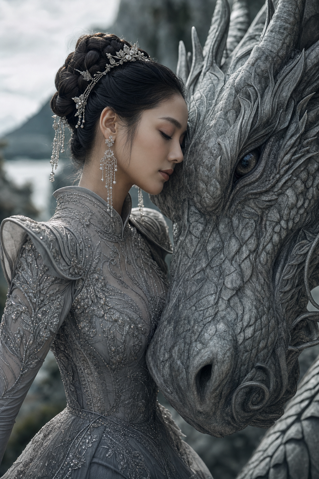 Chân dung couture bên rồng thần thoại