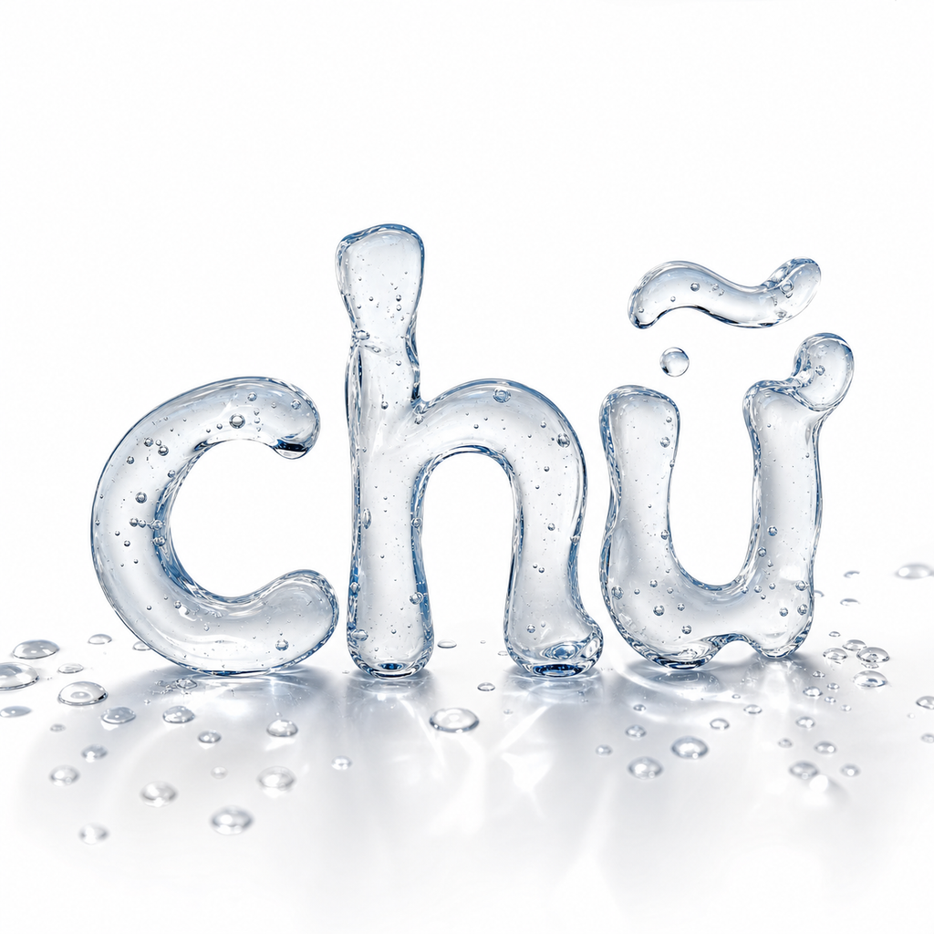 Chữ gel nước trong suốt 3D