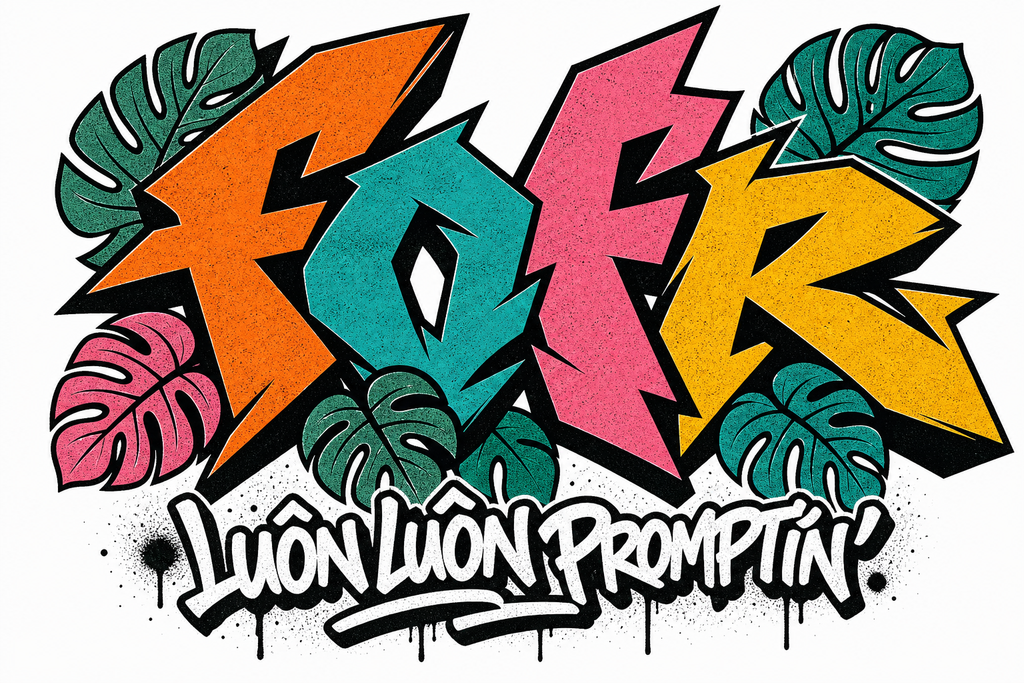 Graffiti fofr với họa tiết lá monstera