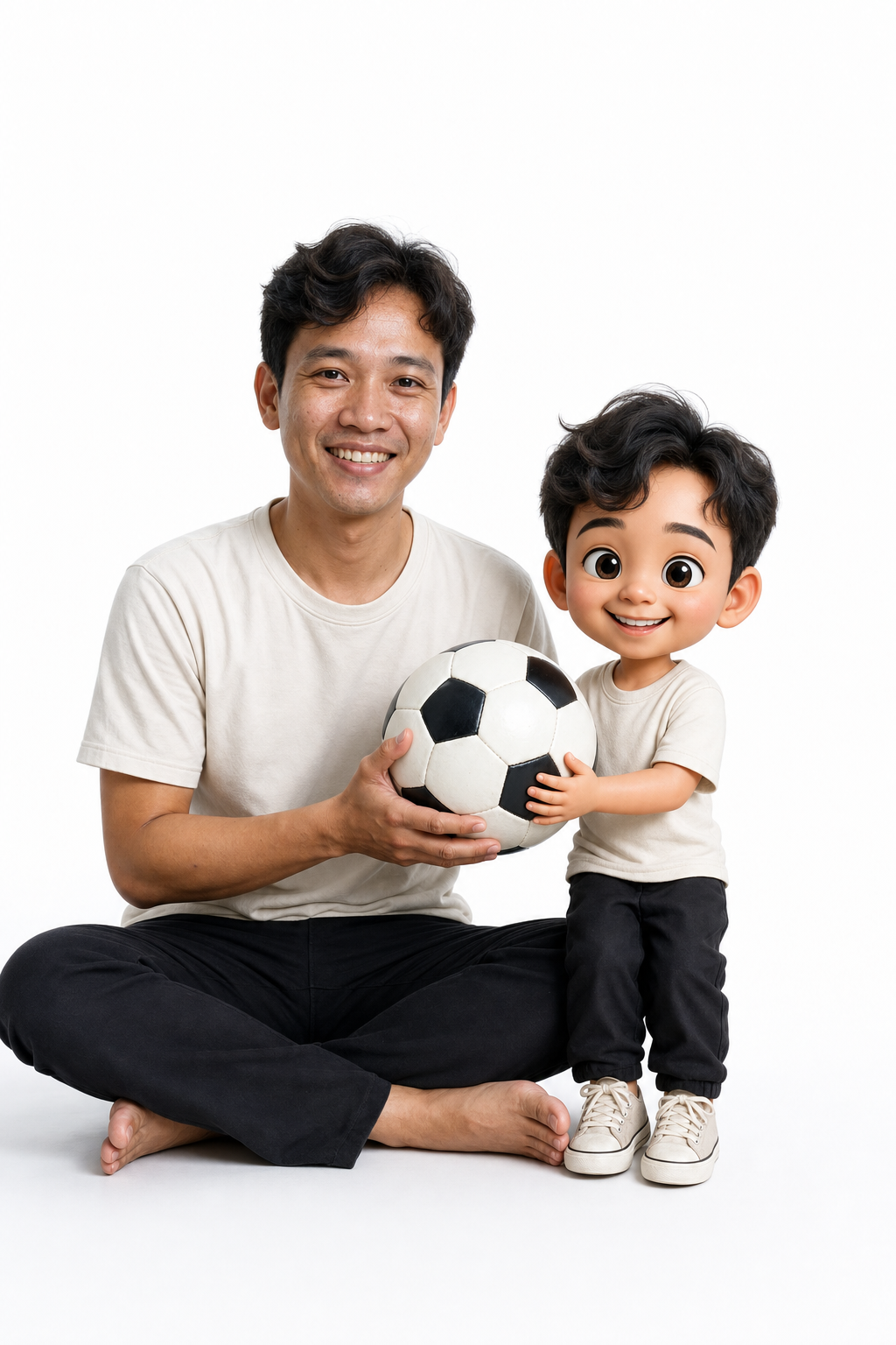Chân dung người thật cùng phiên bản hoạt hình 3D