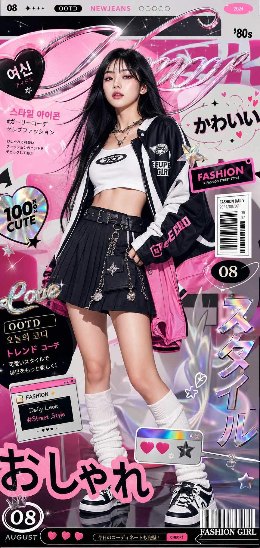 Poster thời trang streetwear K-fashion cao cấp