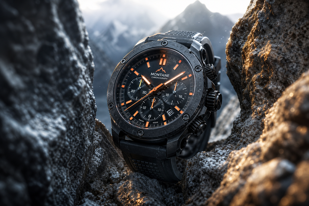 Đồng hồ chronograph giữa khe đá núi