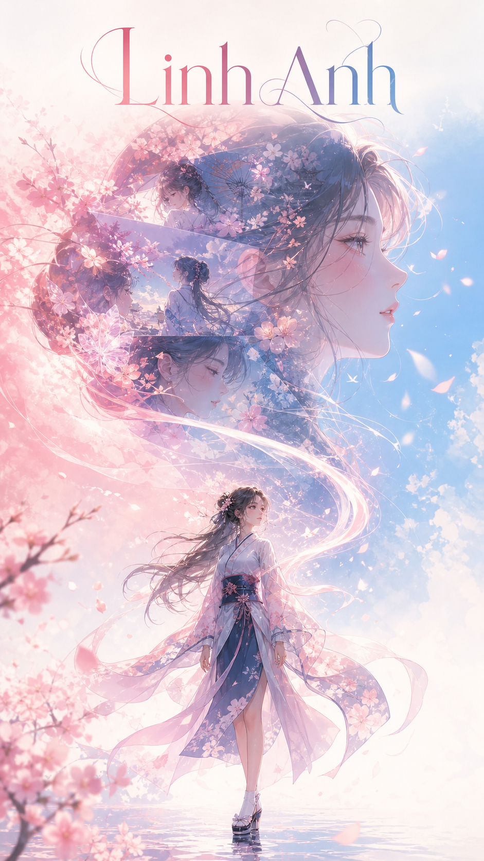 Poster anime Linh Anh giữa gió hoa anh đào