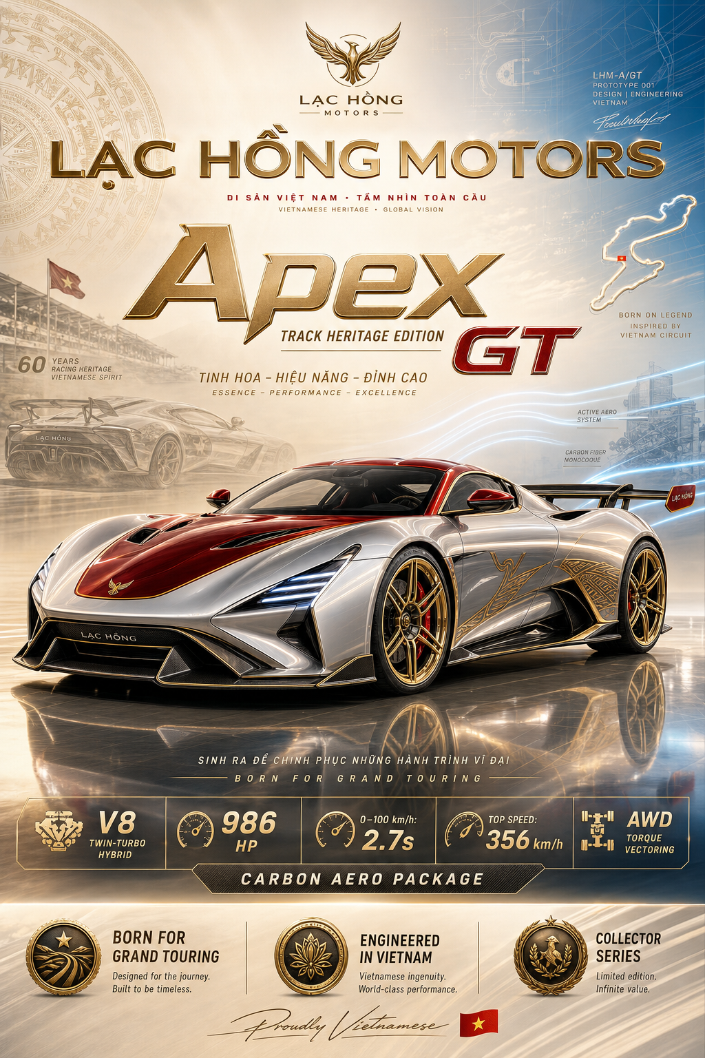 Poster xe Lạc Hồng Apex GT cao cấp
