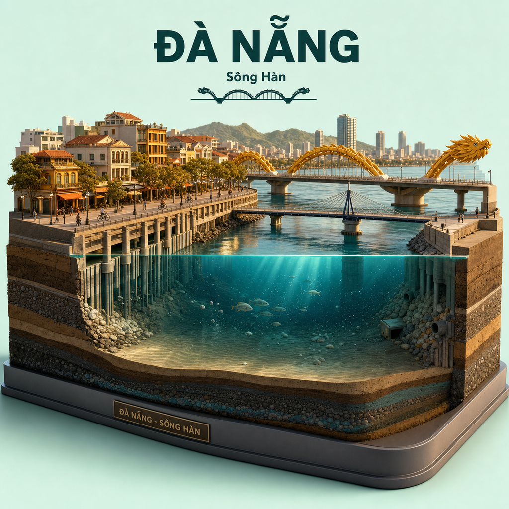 Diorama Đà Nẵng bên sông Hàn