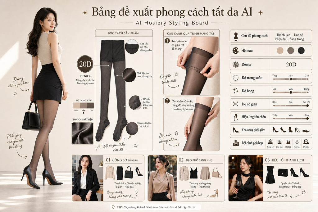Bảng gợi ý phối tất da cao cấp