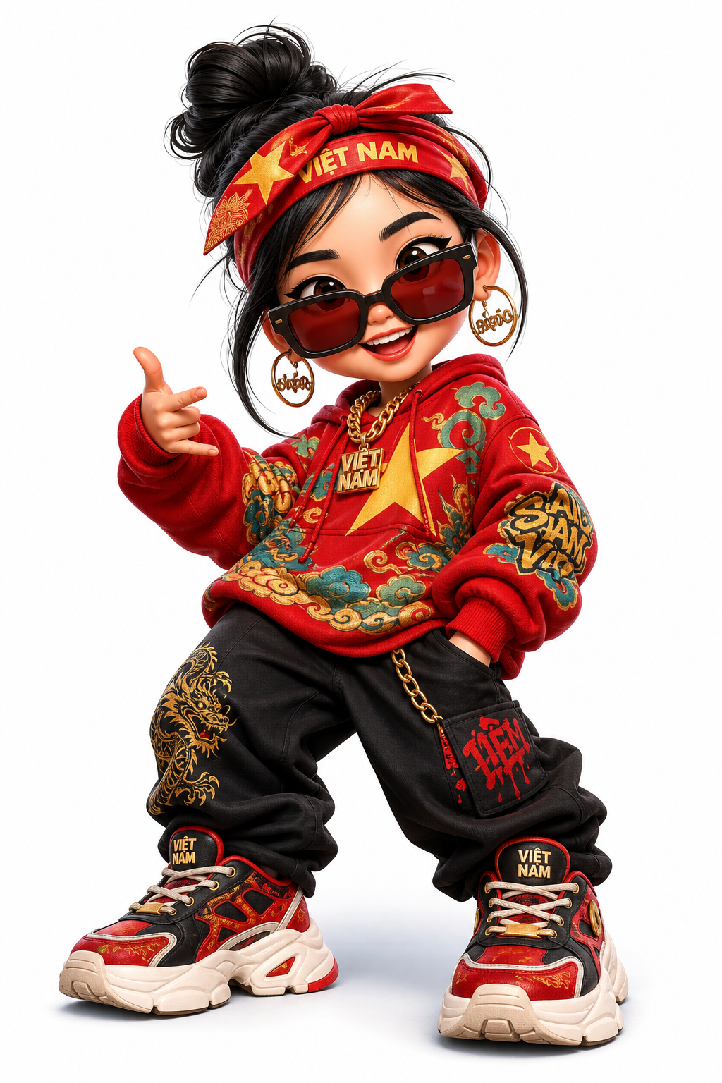 Nhân vật rap Việt phong cách hoạt hình 3D