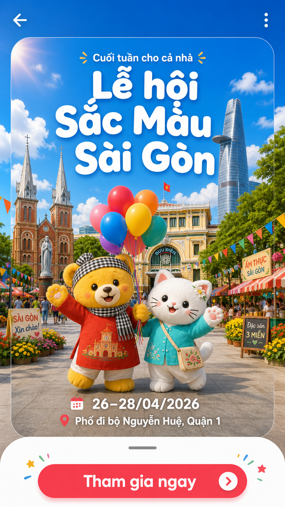 Lễ hội Sắc Màu Sài Gòn với linh vật bông xù