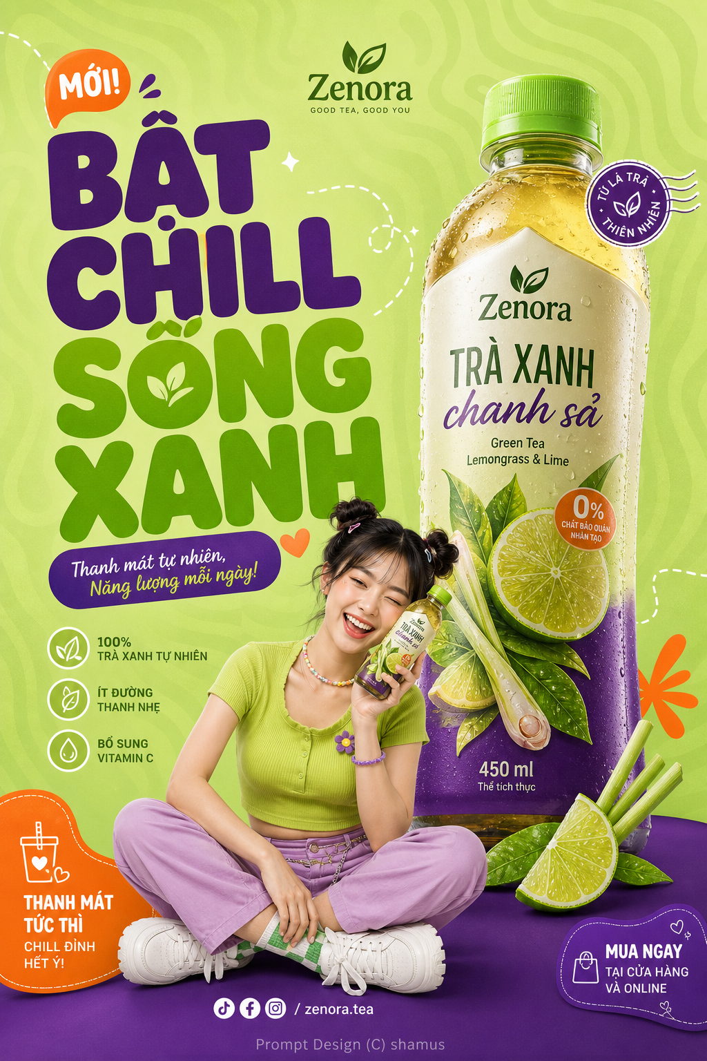 Poster quảng cáo trà xanh Gen Z