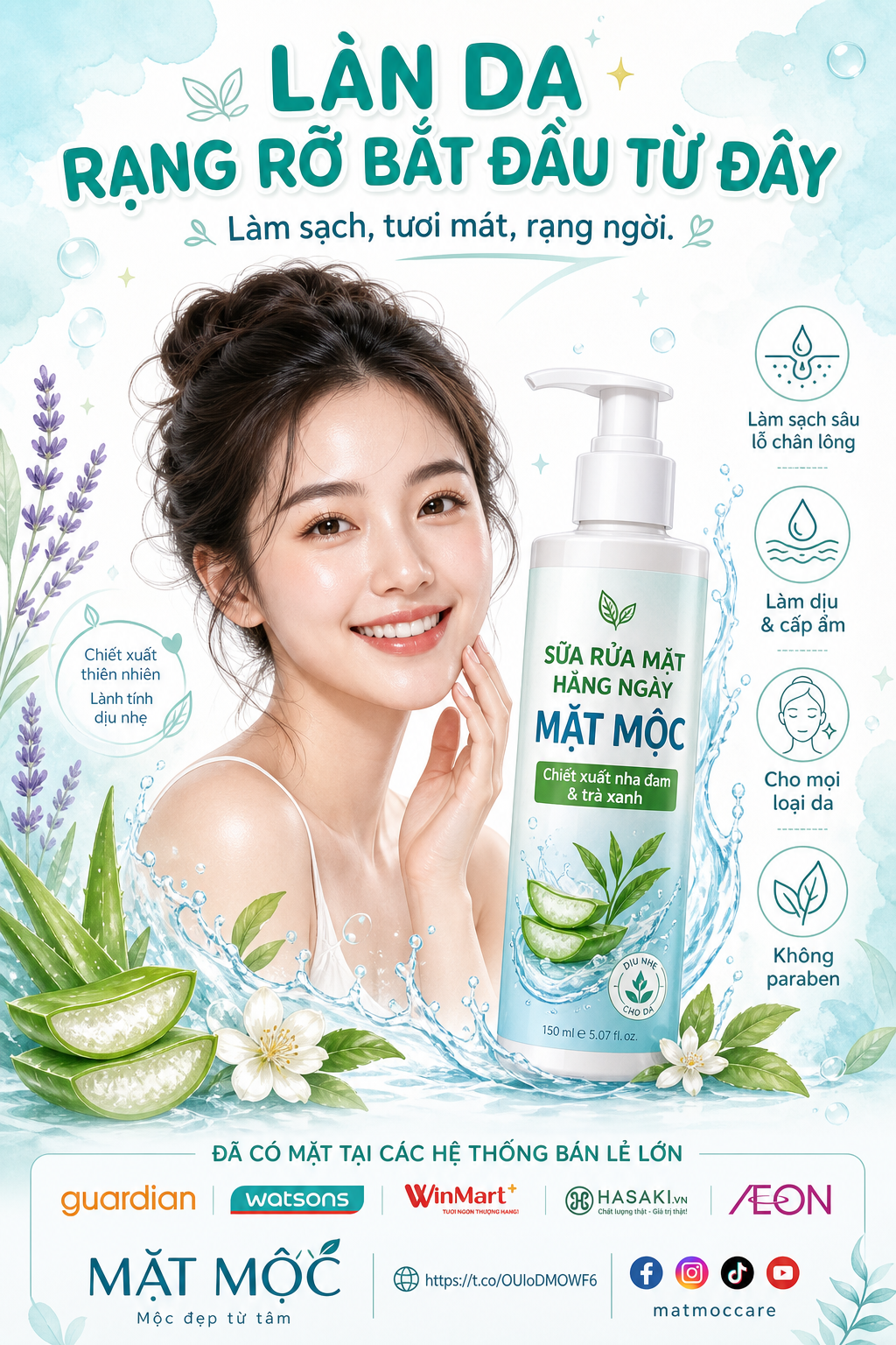 Poster quảng cáo sữa rửa mặt Mặt Mộc