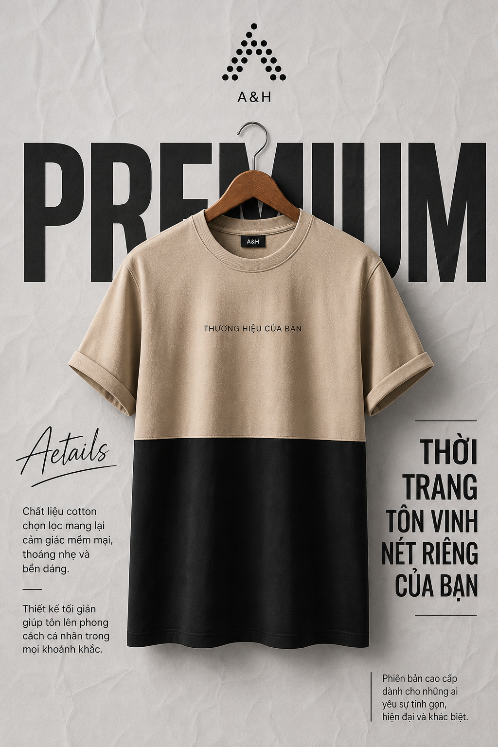 Poster thời trang áo thun A&H cao cấp