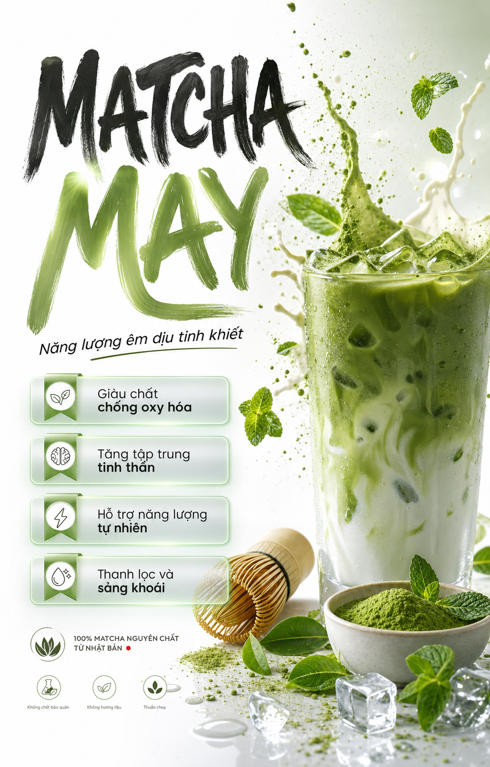 Poster quảng cáo matcha latte cao cấp