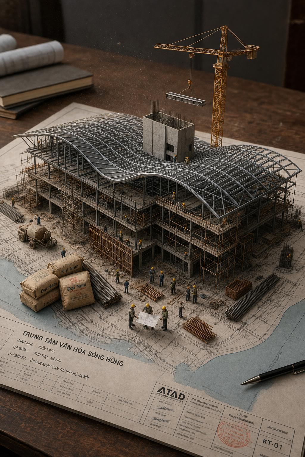 Diorama kiến trúc Trung tâm Văn hóa Sông Hồng