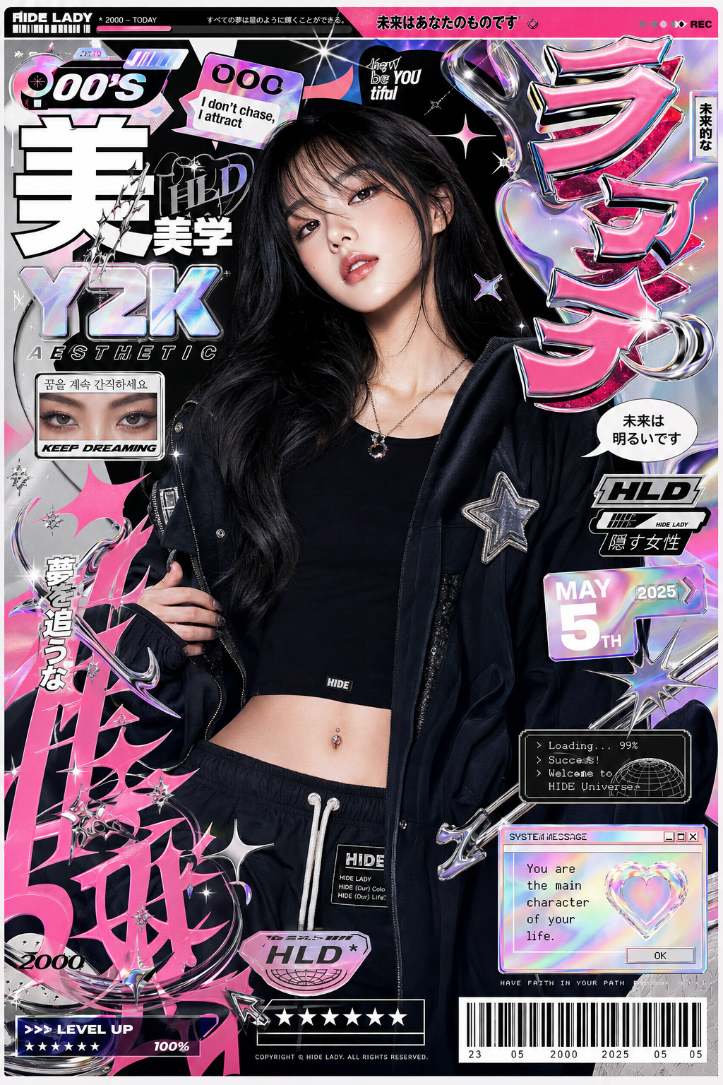Poster thời trang Y2K cao cấp