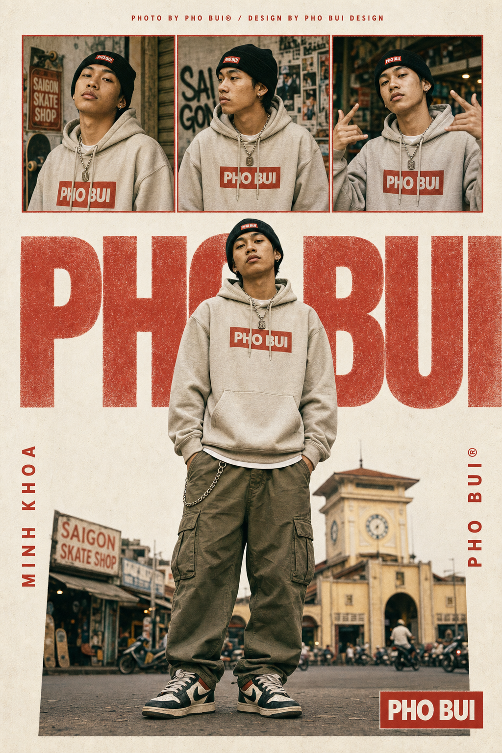Poster streetwear Pho Bui phong cách tạp chí 90s