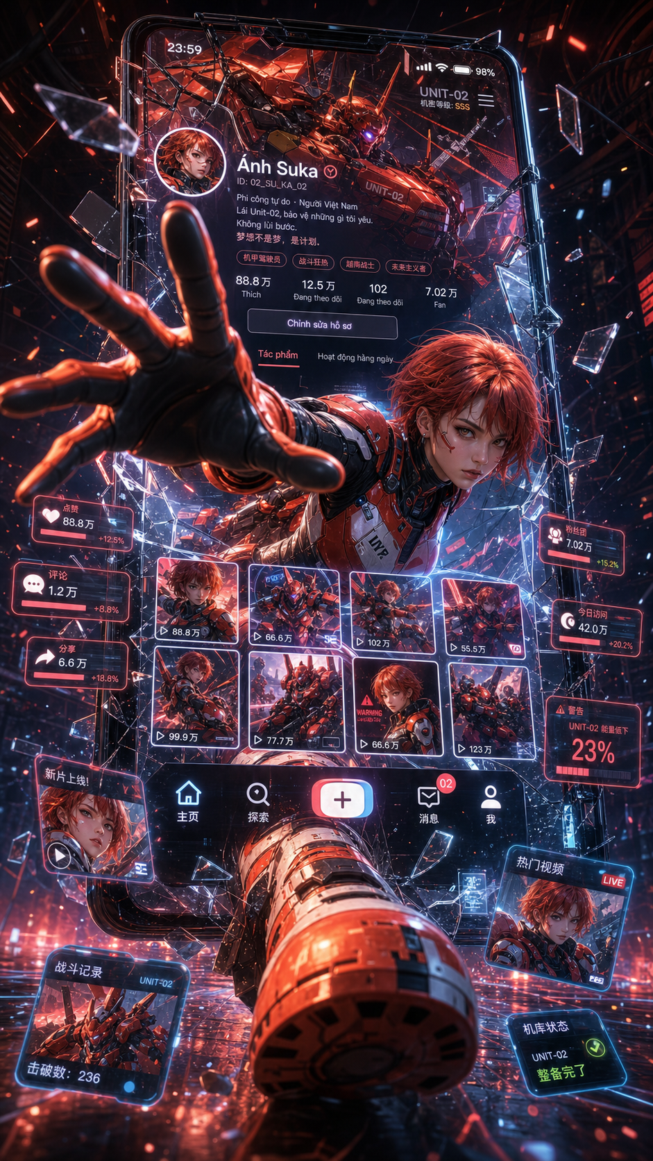 Nữ phi công anime bước ra khỏi màn hình