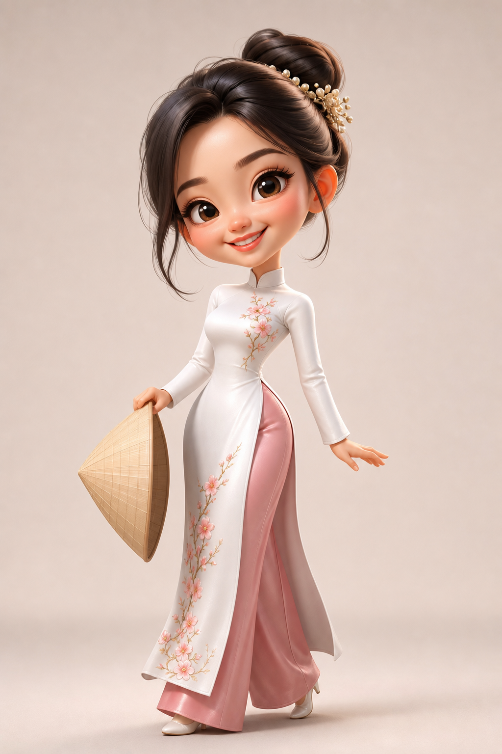 Cô gái áo dài phong cách 3D dễ thương
