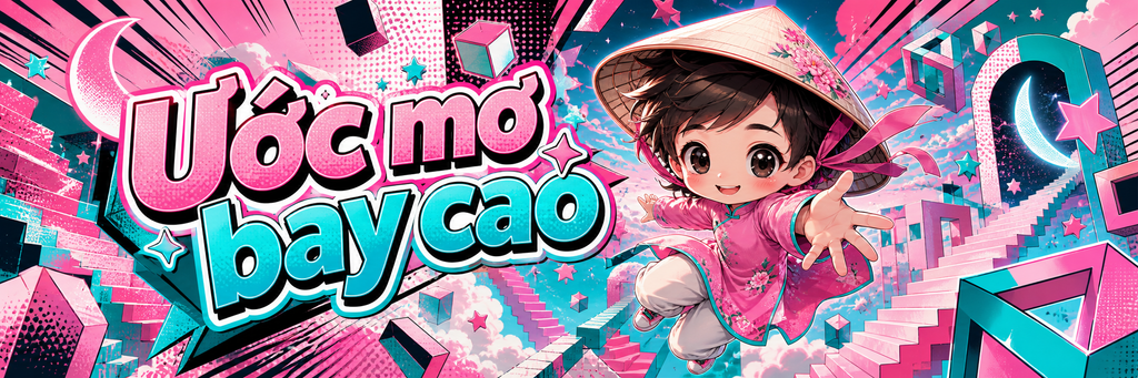 Banner chibi ước mơ bay cao