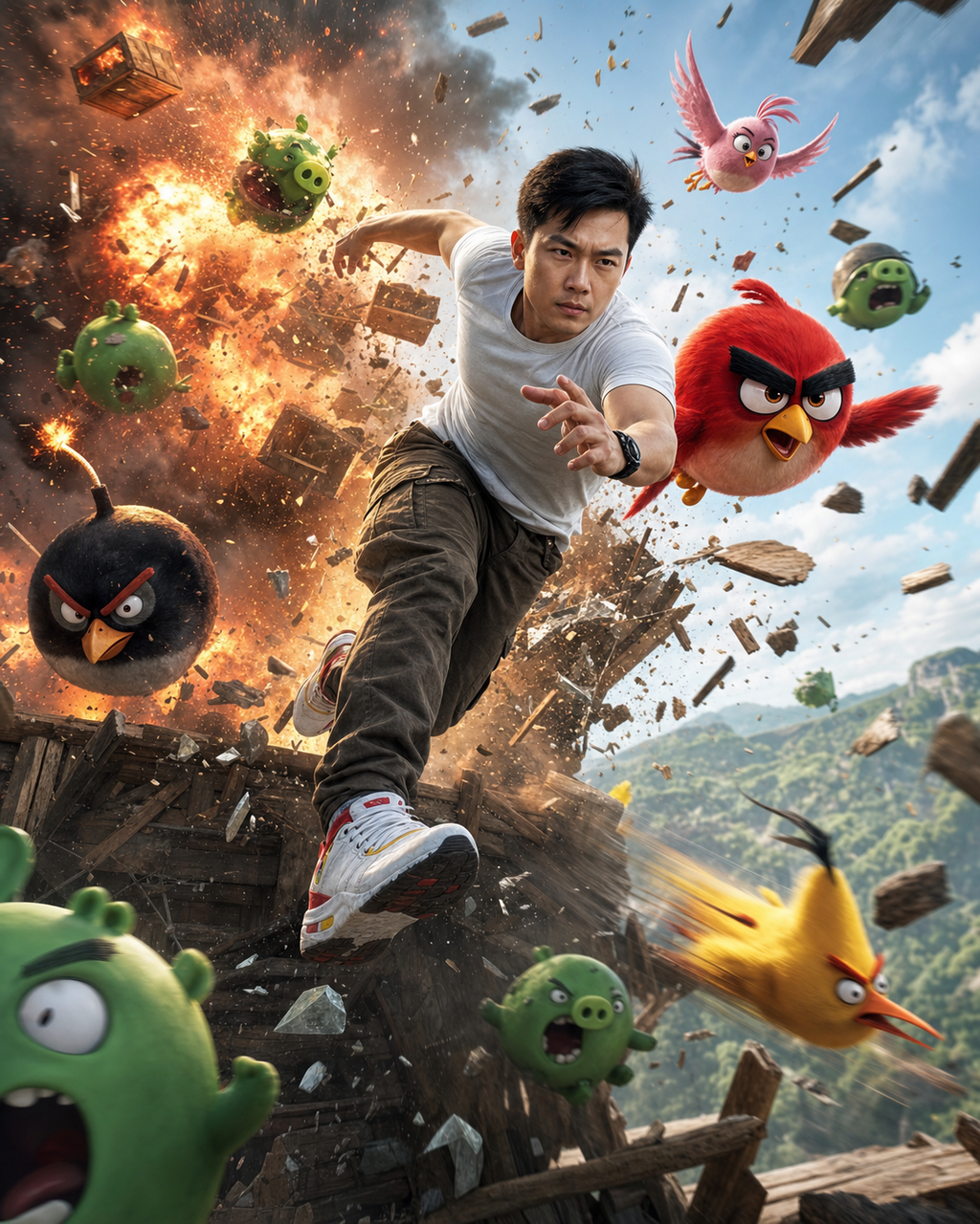 Angry Birds cảnh đào thoát cháy nổ điện ảnh