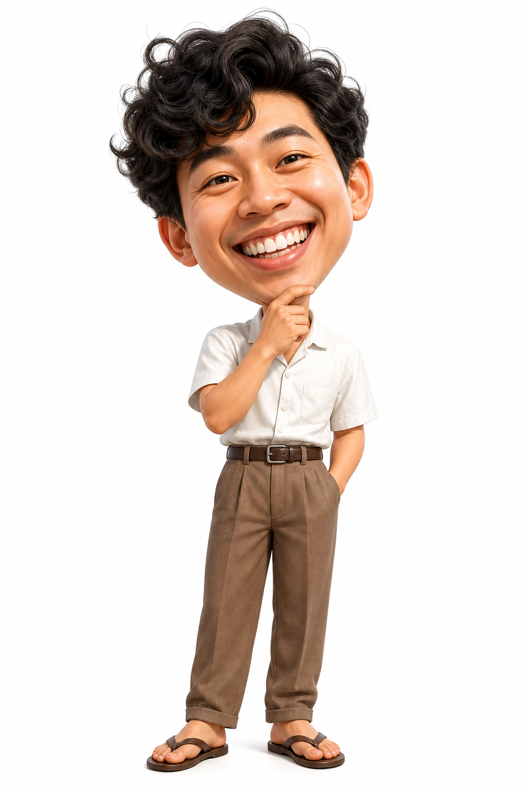 Biếm họa 3D người đàn ông vui vẻ