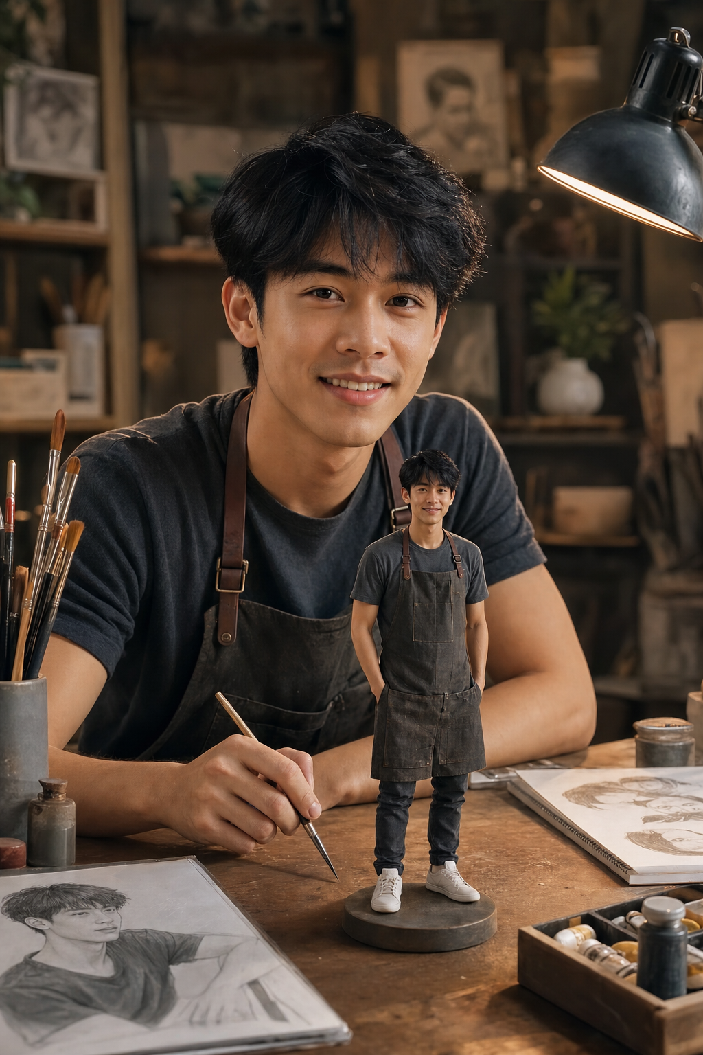 Chàng trai Việt và tượng tí hon trong studio