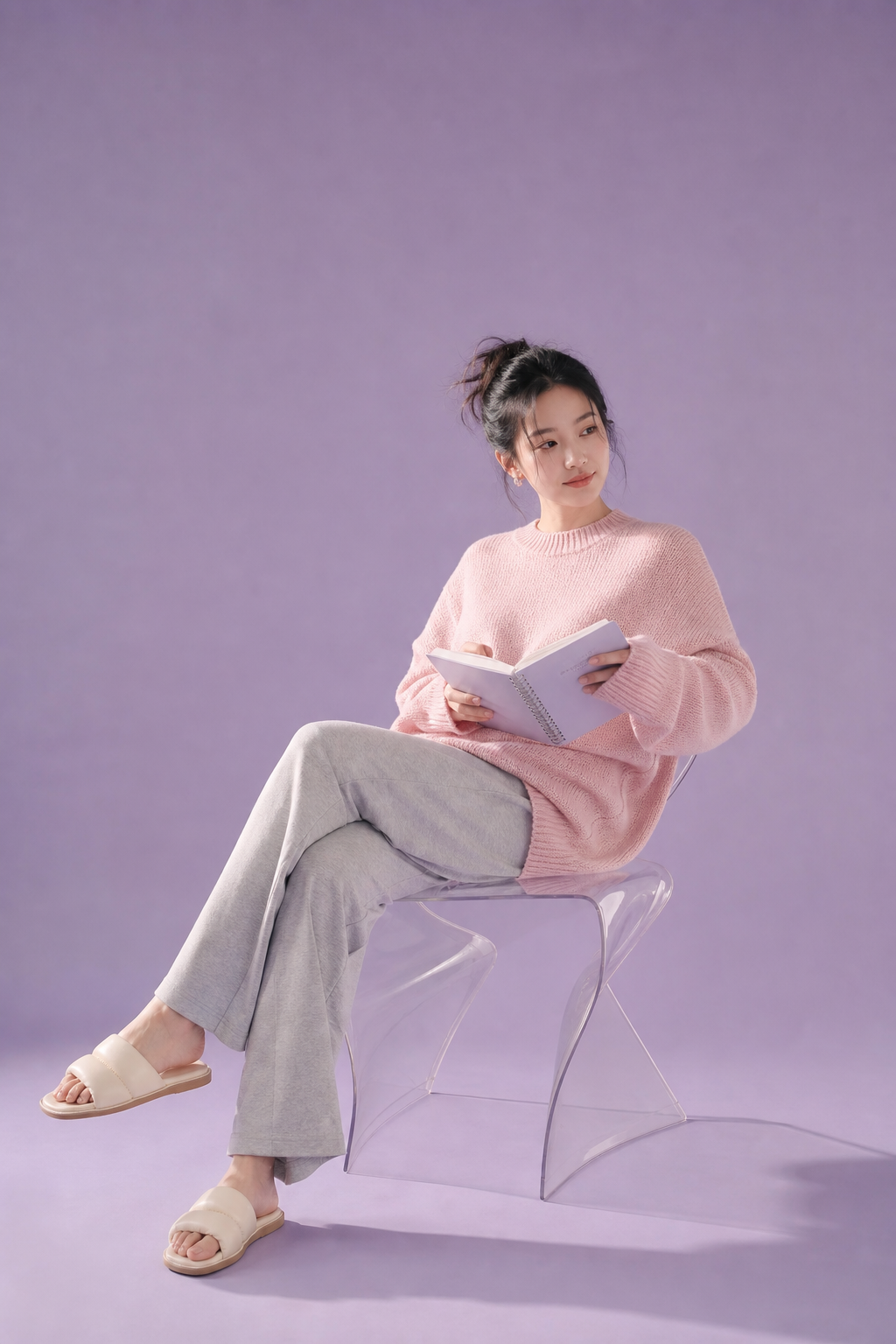 Chân dung pastel với sổ tay