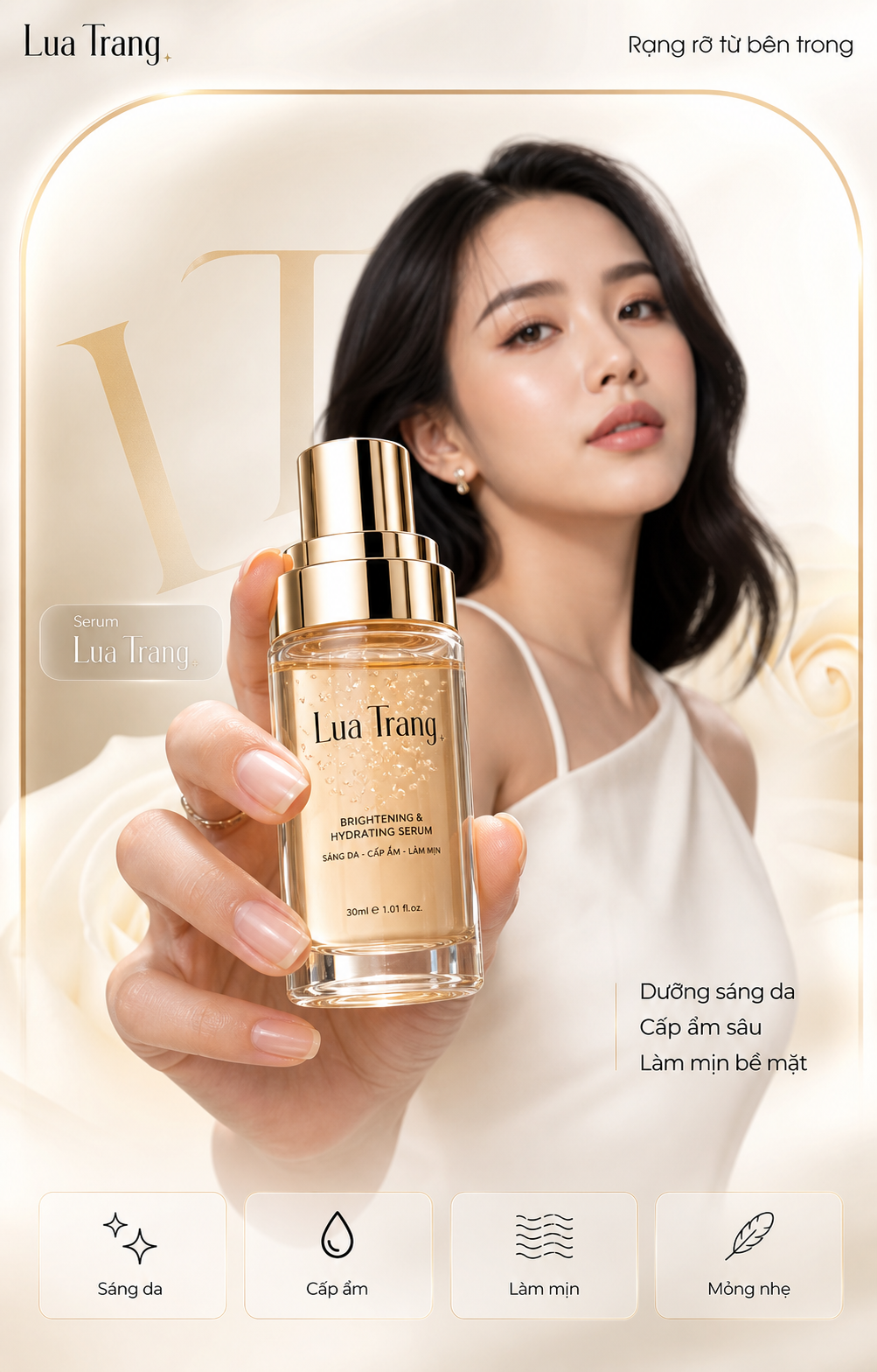 Poster quảng cáo serum Lụa Trắng cao cấp