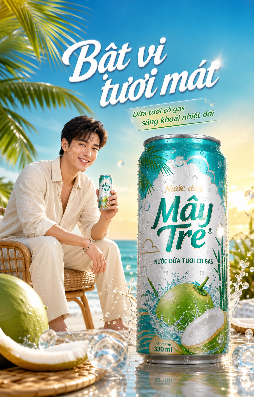 Poster quảng cáo nước dừa Mây Tre