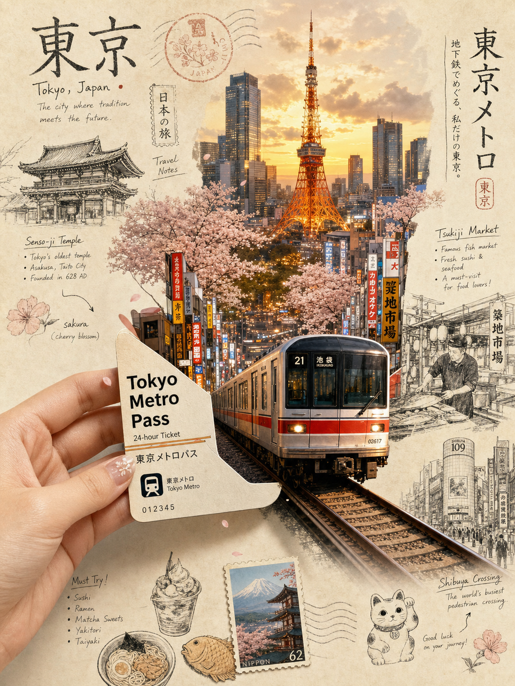 Nhật ký du lịch Tokyo hoàng hôn