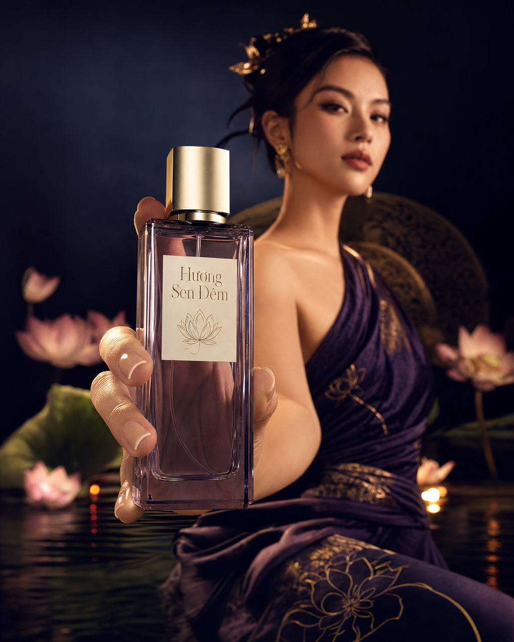 Nước hoa Hương Sen Đêm phong cách Việt sang trọng