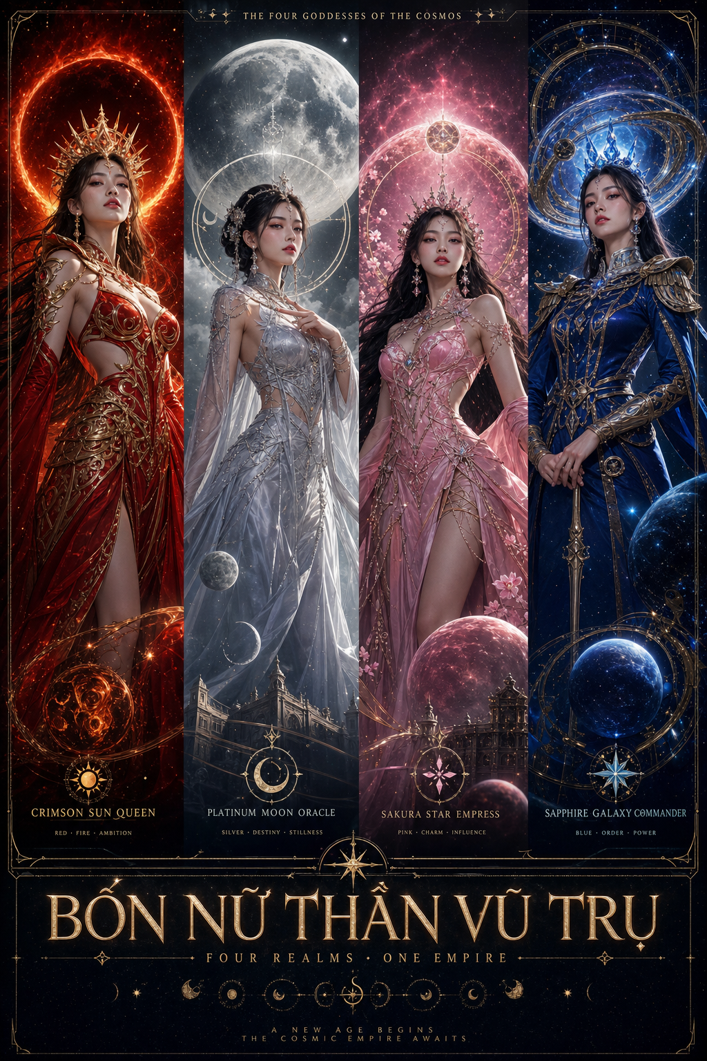 Bốn nữ thần vũ trụ trong poster fantasy K-pop