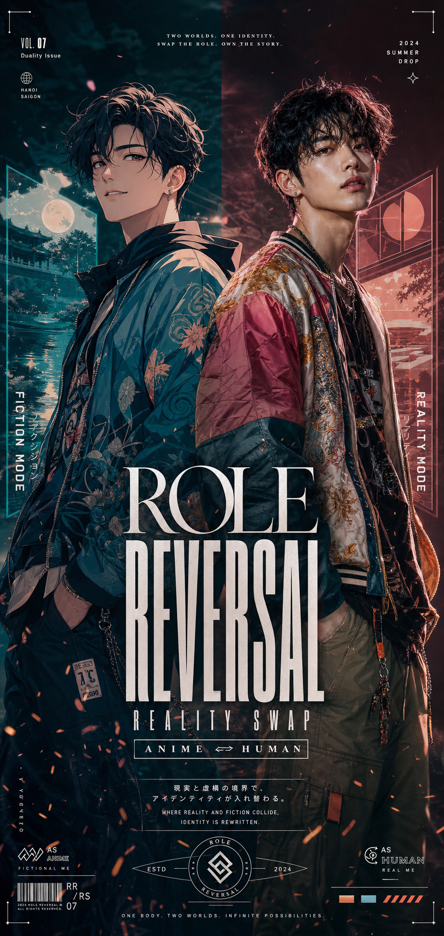 Poster anime người thật phong cách role reversal