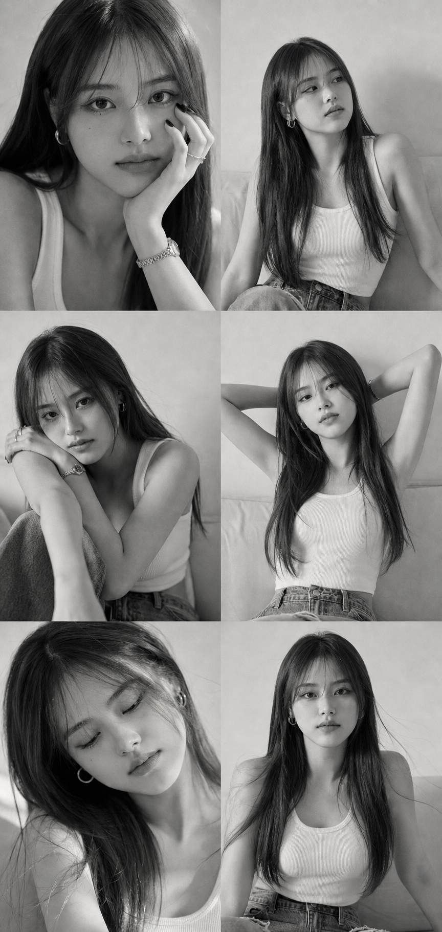 Collage chân dung đen trắng phong cách editorial