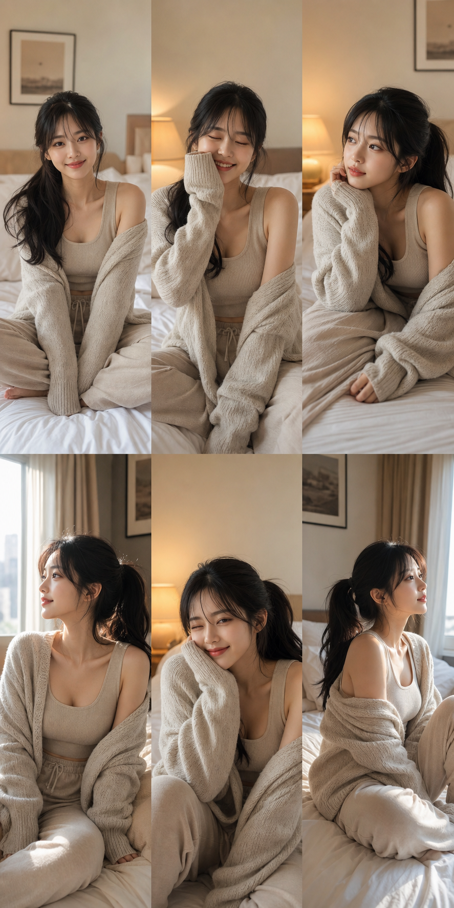 Collage chân dung phòng ngủ ấm áp