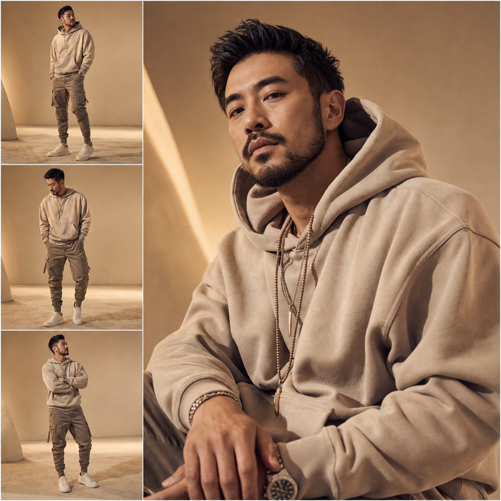 Lookbook thời trang nam tông cát