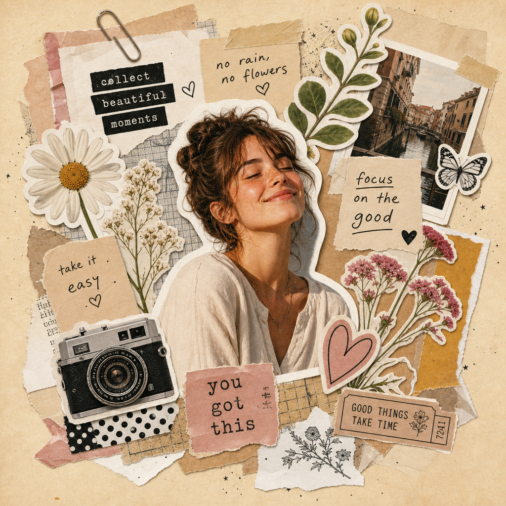Scrapbook cô gái phong cách thủ công xếp lớp