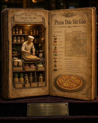 Cổ thư pizza dứa Sài Gòn