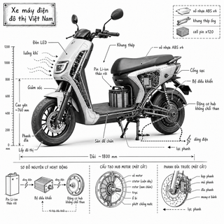 Infographic xe máy điện đô thị Việt Nam
