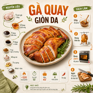 Infographic công thức gà quay hiện đại