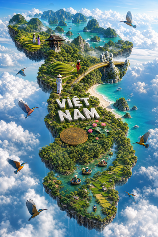 Đảo Việt Nam lơ lửng trên mây