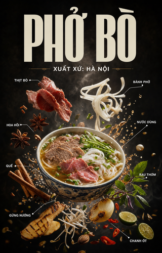 Poster infographic ẩm thực Việt Nam